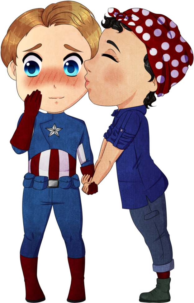 C Captain America Rosie The Riveter By Never Morex - Cartoon (780x1024)