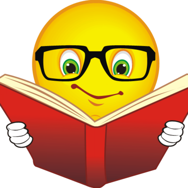 Interesting Information - Smiley Face Reading A Book (640x640)
