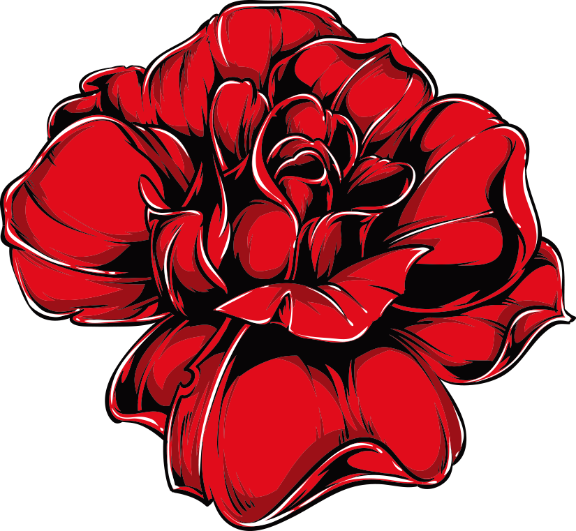 Rose Tattoo Rose Tattoo Illustration - Rose Tattoo Vector (825x761)