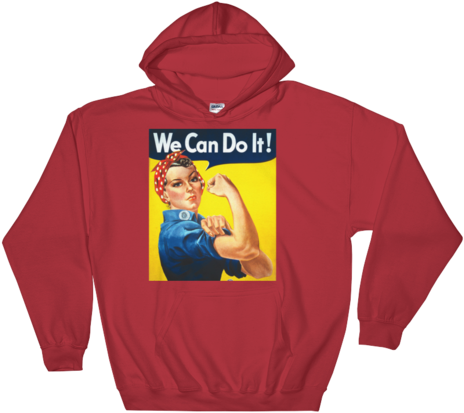 Rosie The Riveter Hoodie, [product Type} - We Can Do It! (rosie The Riveter) (580x580)