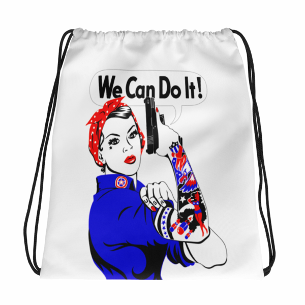 Rosie The Riveter Drawstring Bag - Drawstring (600x600)