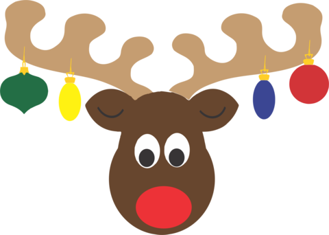 Reindeer With Ornaments - Reindeer (480x342)