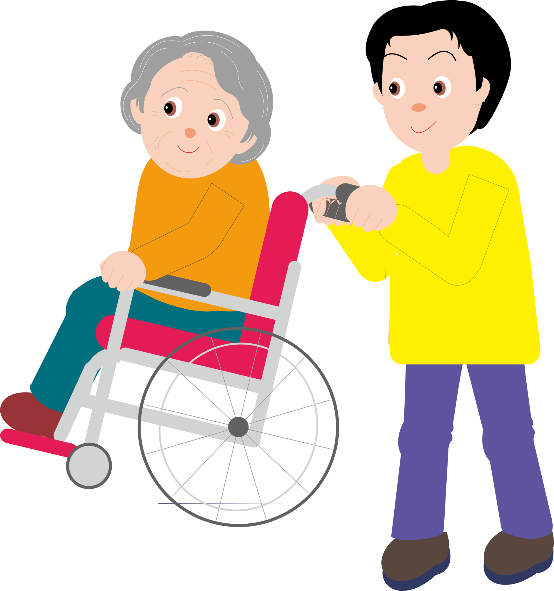 Wheelchair Old Age Illustration - Wheelchair Old Age Illustration (1884x2010)