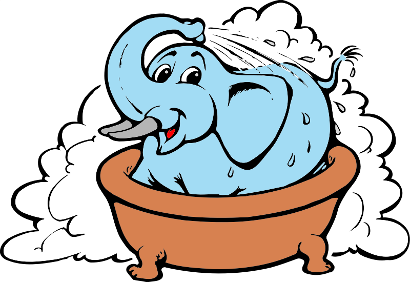 By Firkin - Elephant In Shower Cartoon (2400x1650)