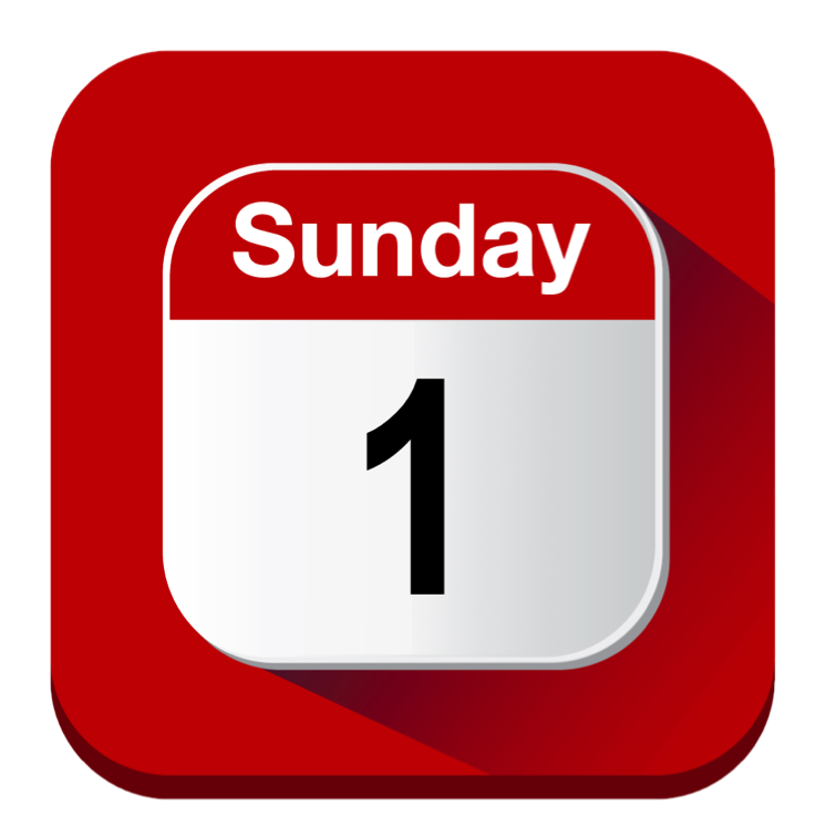 It Happened On A Sunday - Red Calendar Icon (746x746)