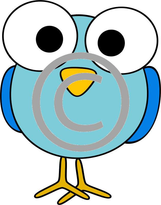 Googly Eyed Bird Blue - Funny Cartoon Bird Clipart (628x800)