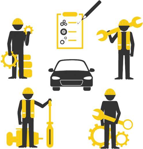 Automotive Repair & Automotive Maintenance Services - Revision De Niveles En Un Automovil Dibujos (500x527)