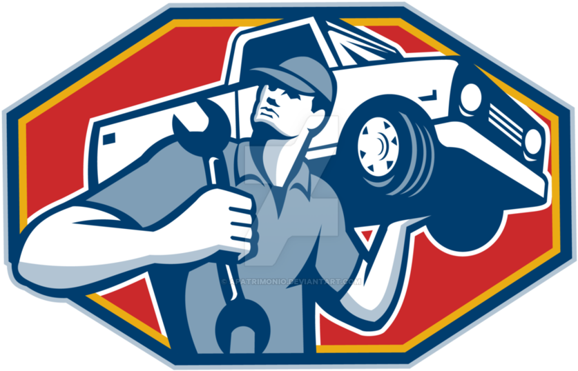 Automotive Mechanic Car Repair Retro By Apatrimonio - Auto Mechanic Clipart Free (3000x1923)