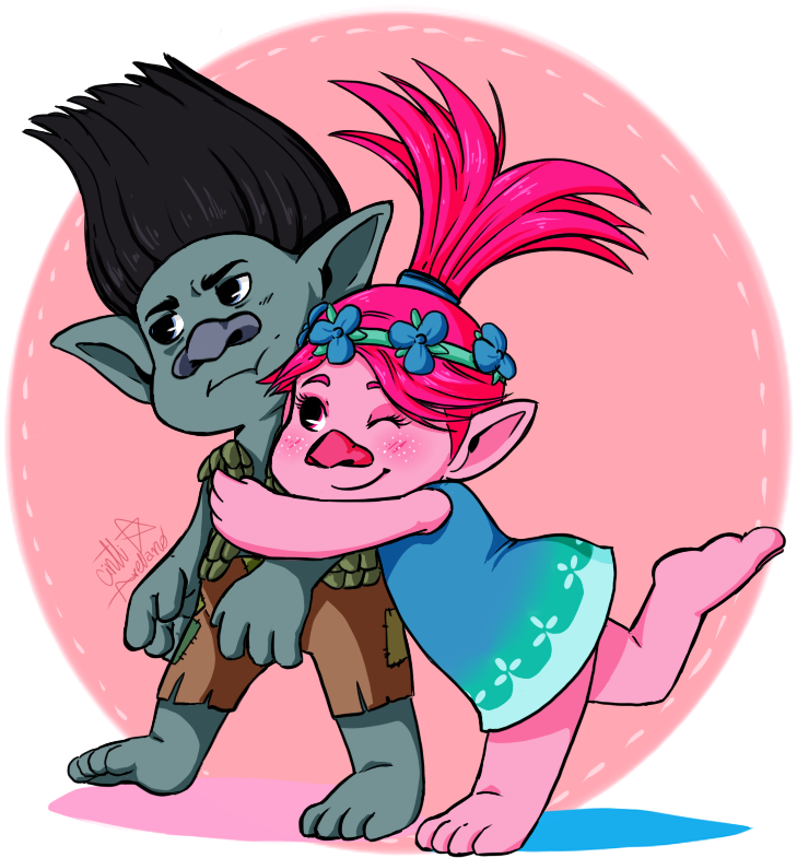 Troll Love By Taledemon - Poppy X Branch Trolls (768x804)