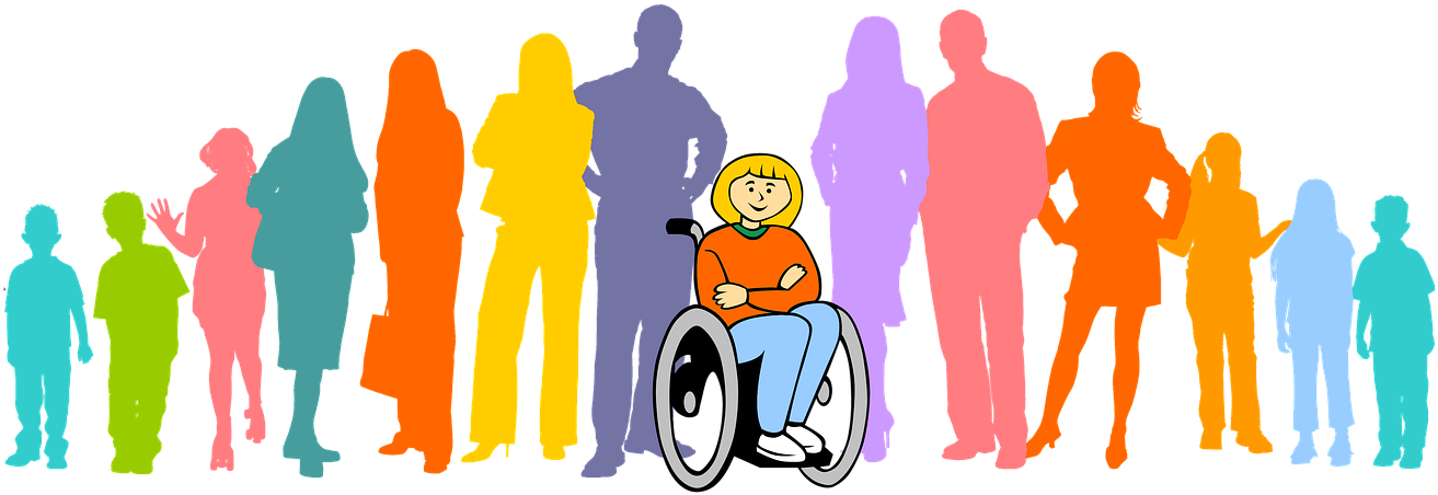 Another Life Style With Wheelchair - Cartoon Girl In Wheelchair (1408x480)