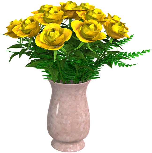 Flowers Bouquet Flower Vase Arrangement Vase - Vaso De Flor Png (683x720)