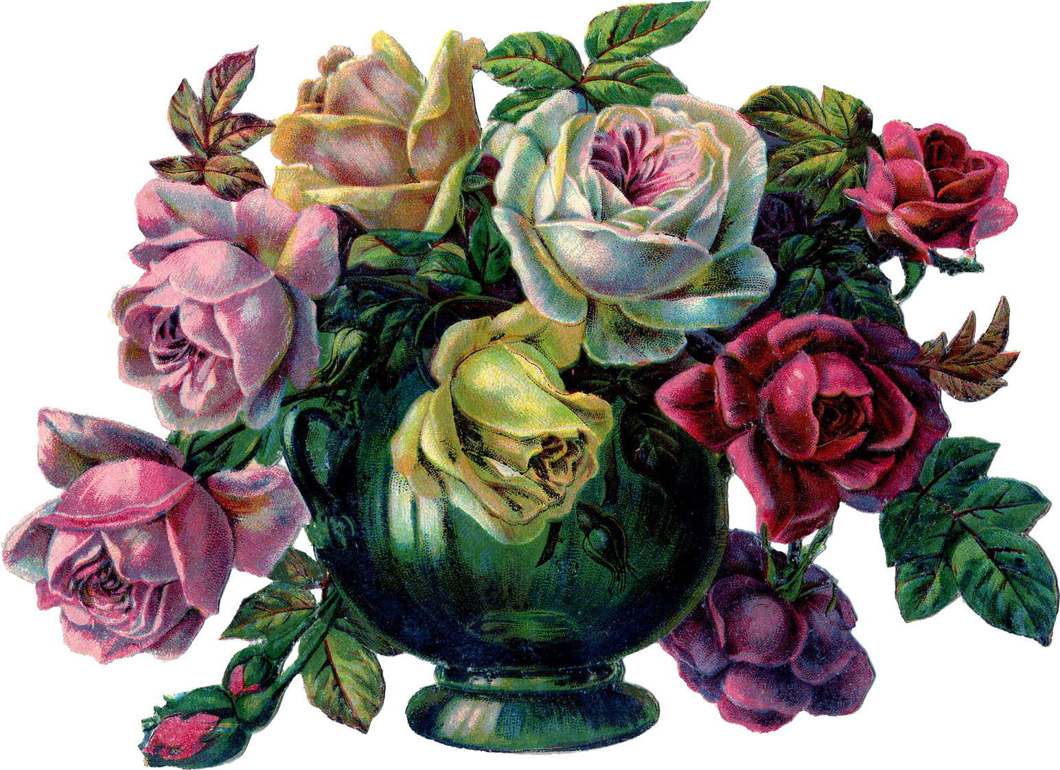 Vase Drawing Roses In A Bowl - Vase Drawing Roses In A Bowl (1544x1122)