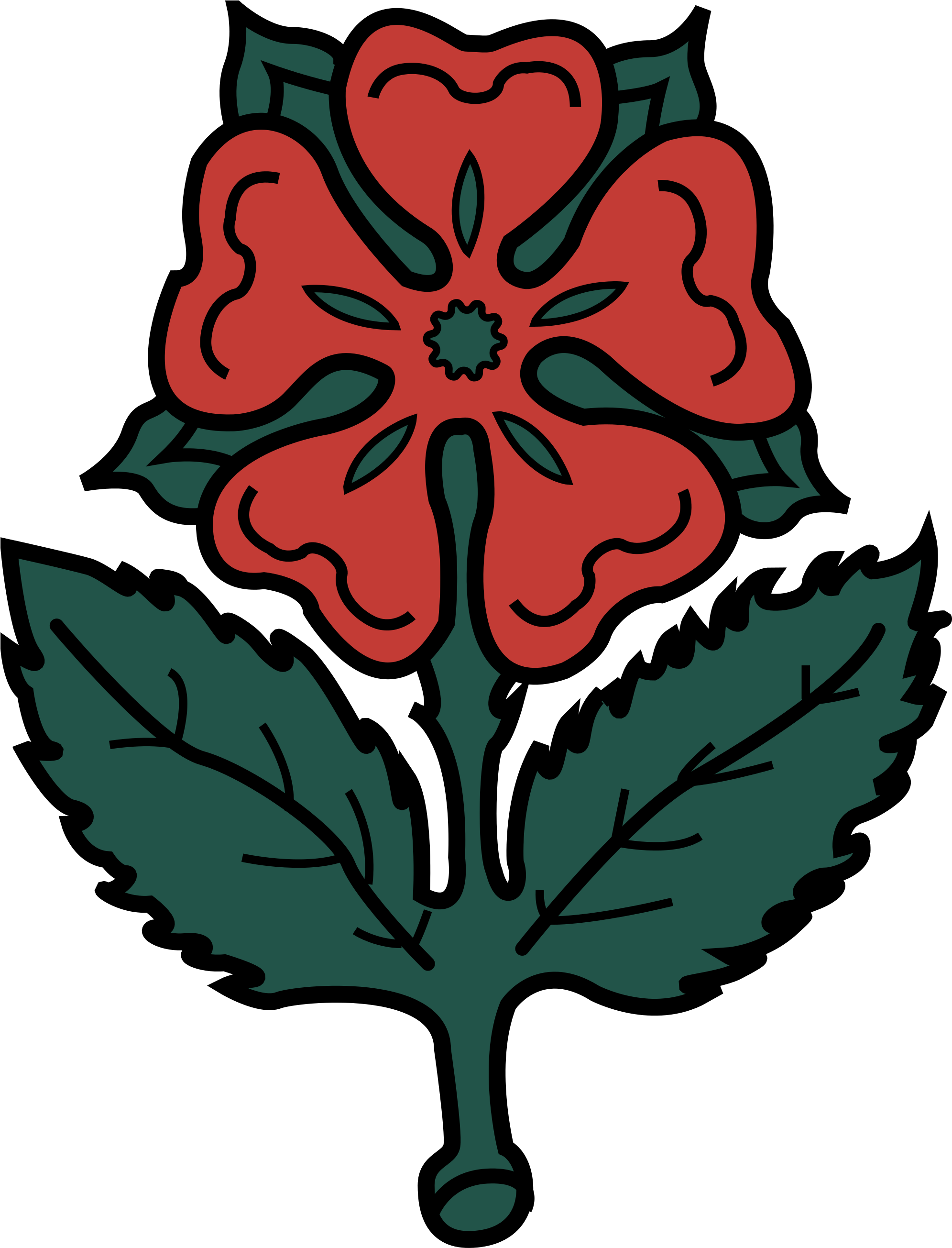Red Rose Svg - Flag Of Montreal (2000x2627)