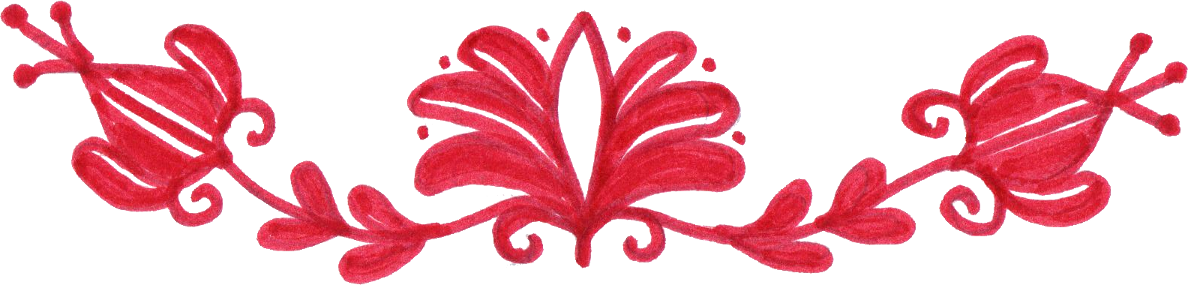 Free Red Flower Drawing Page Divider 3 Png - Red Divider Design Transparent (1188x285)