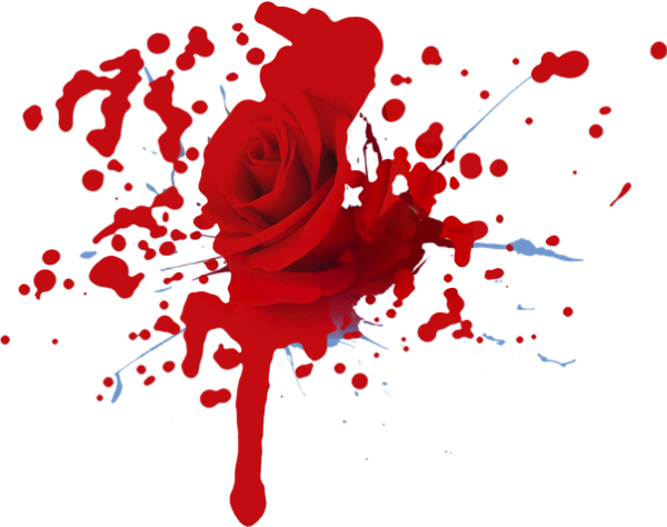 Bleeding Heart Flower Drawing Download - Paint Splatter Rose (600x474)