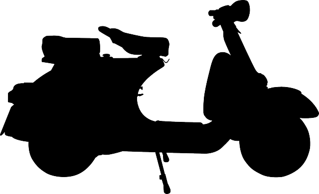 Two, Outline, Silhouette, Cartoon - Vespa Vector Png (640x390)