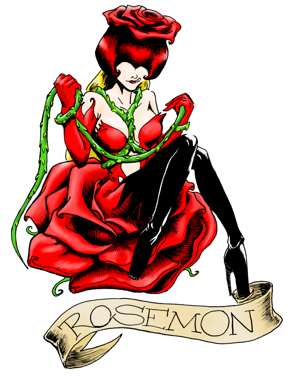 Rosemon Tattoo Color By Mystressvulpes On Deviantart - Transparent Tattoo Con Color Png (1024x1448)