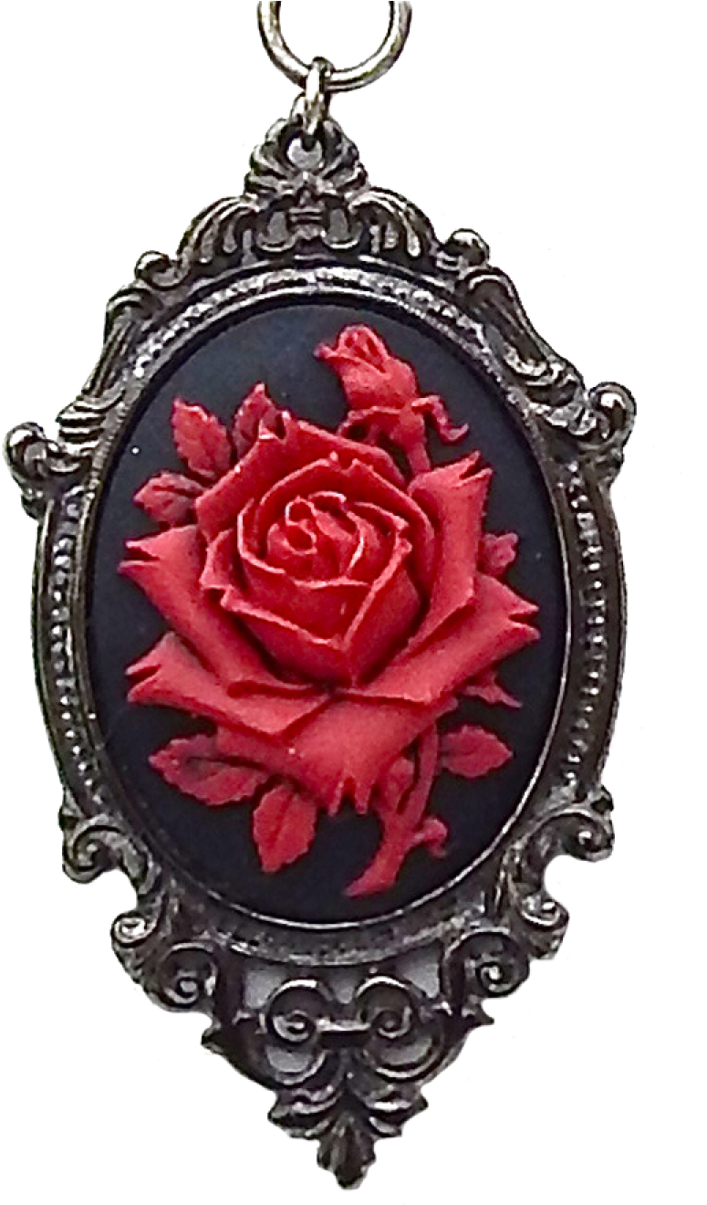 Glamorous Red Rose Tattoo Photo - Olliepop Red Cameo Necklace (900x1350)