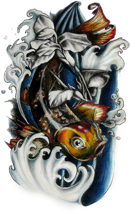 Tattoos Png Designs Image - Koi Fish Tattoo Designs (300x437)