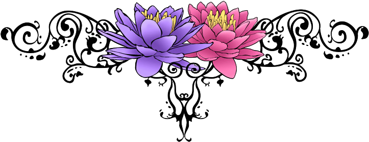 Flower Tattoo Free Png Image - Transparent Flower Tattoos (744x296)