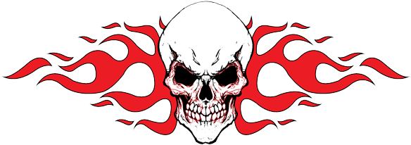 Tribal Skull Tattoos Red Png Image - Skeleton Head Tattoo Png (600x216)