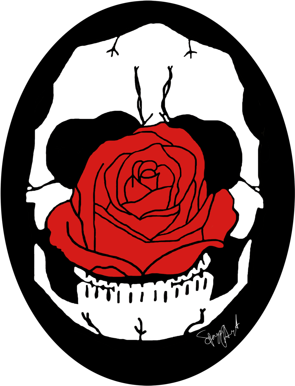 Skull & Rose Watermarked Pillow - Rose (1000x1333)