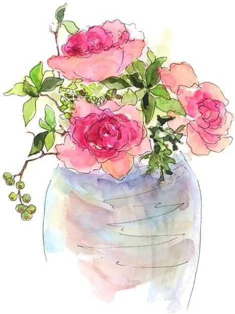 Flowers Artist Trading Cards Watercolor Painting - Flowers Artist Trading Cards Watercolor Painting (500x662)