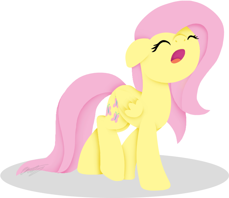 Libbythekautz, Eyes Closed, Female, Fluttershy, Mare, - Cartoon (1000x1000)