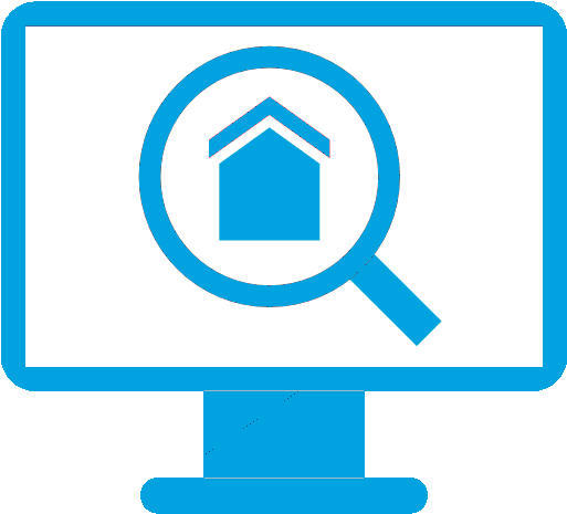 Home Inside Search Symbol On Computer Monitor - Claris (512x512)