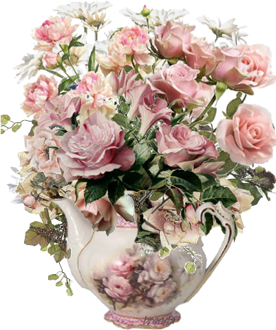 Flower Vase With Flowers Png - Paintingstudio Pink Rose Flower In A Vase Diy Painting (400x528)