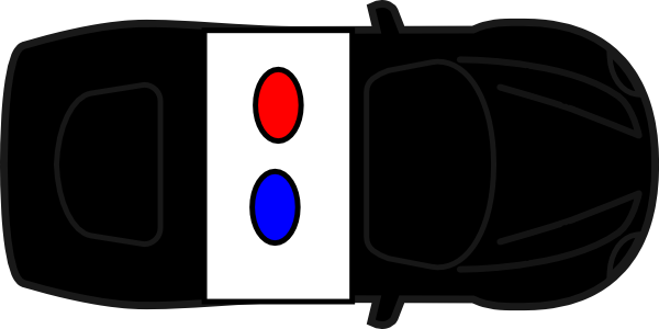 Police Car Png Images - Police Car Cartoon Top View (600x300)