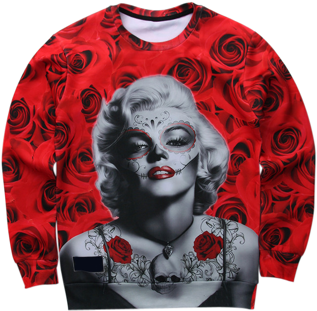 Marylin Monroe Rose And Skulls - Marilyn Monroe (800x800)