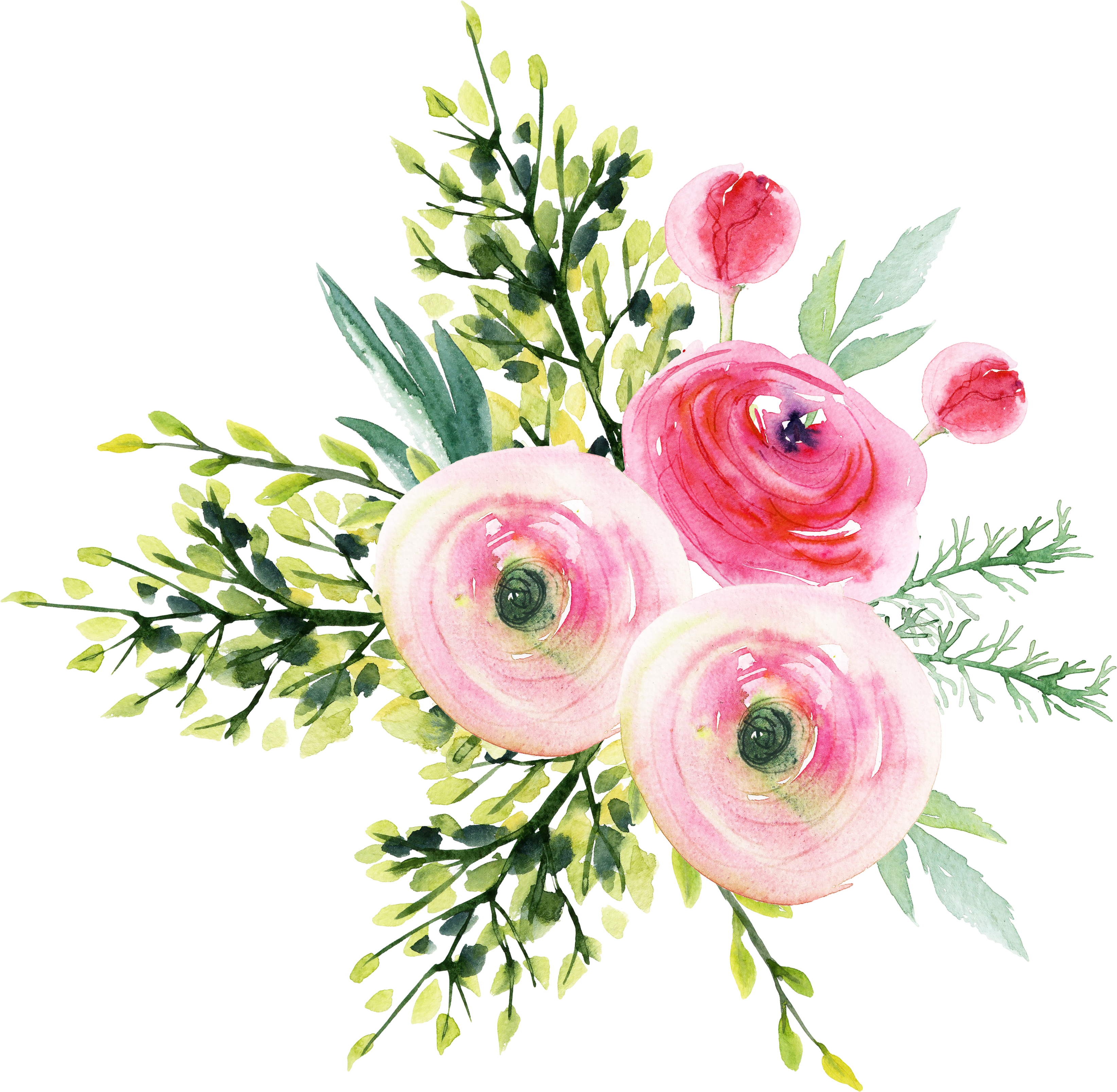 Garden Roses Flower Bouquet - Ramo De Flores Png (3288x3213)