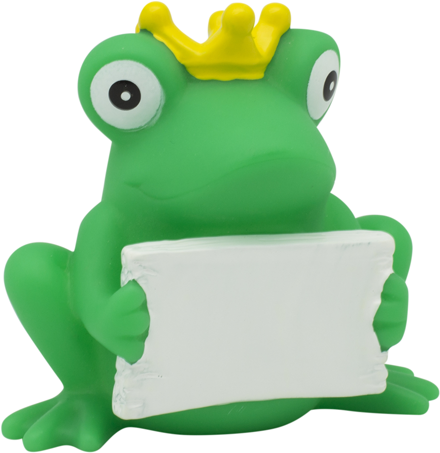 Frog Rubber Duck With Greeting Sign By Lilalu - Frog (1024x1024)