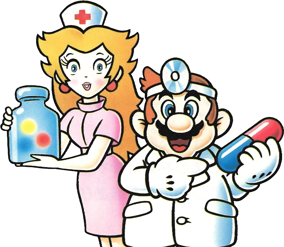 The Video Game Art Archive - Dr Mario And Nurse Peach (1238x1002)