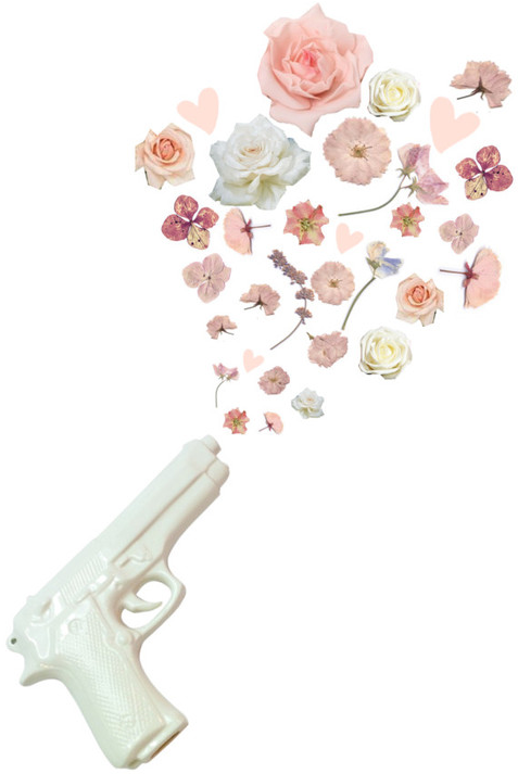 Flowers, Gun, And Transparent Image - Gun With Flowers (500x725)