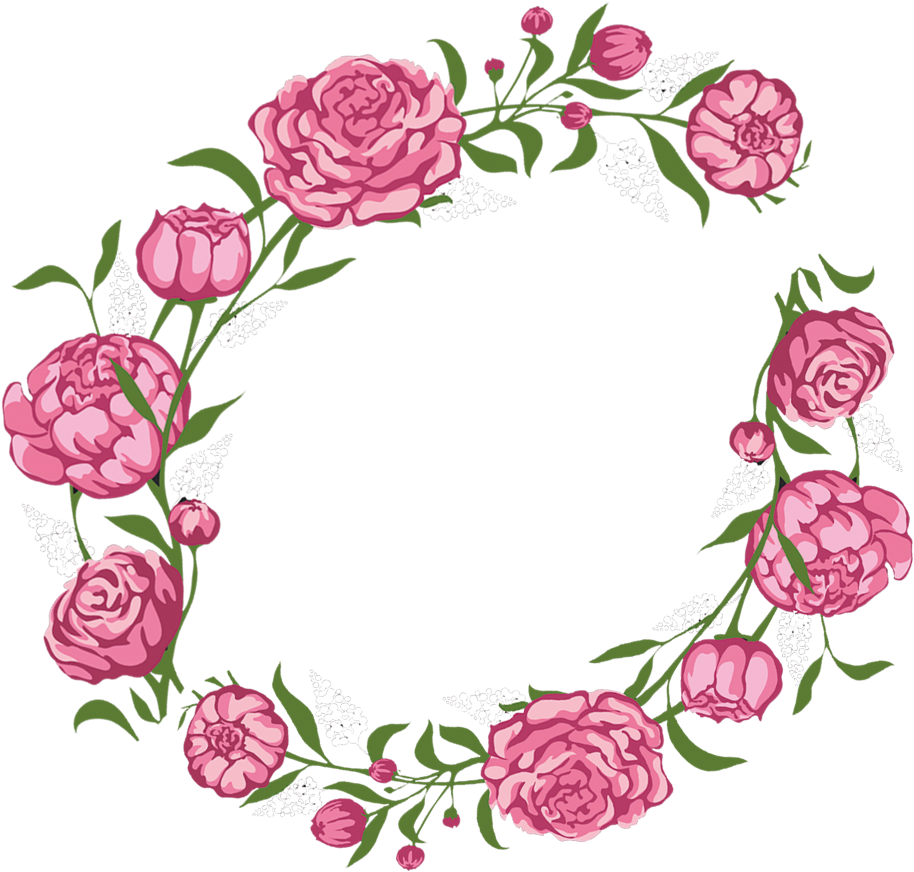 Rose Flower Pink Wreath - Aesthetic Rose (945x945)
