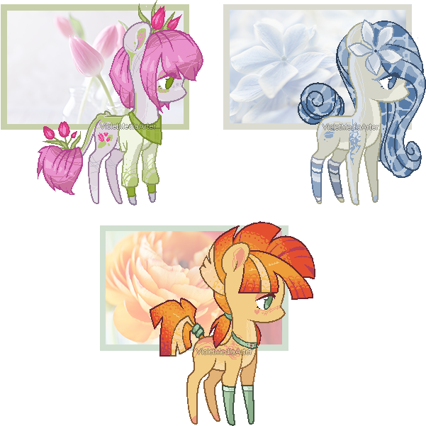[closed] Flower Themed Aesthetic Adopts Set By Violet-era - Illustration (601x601)