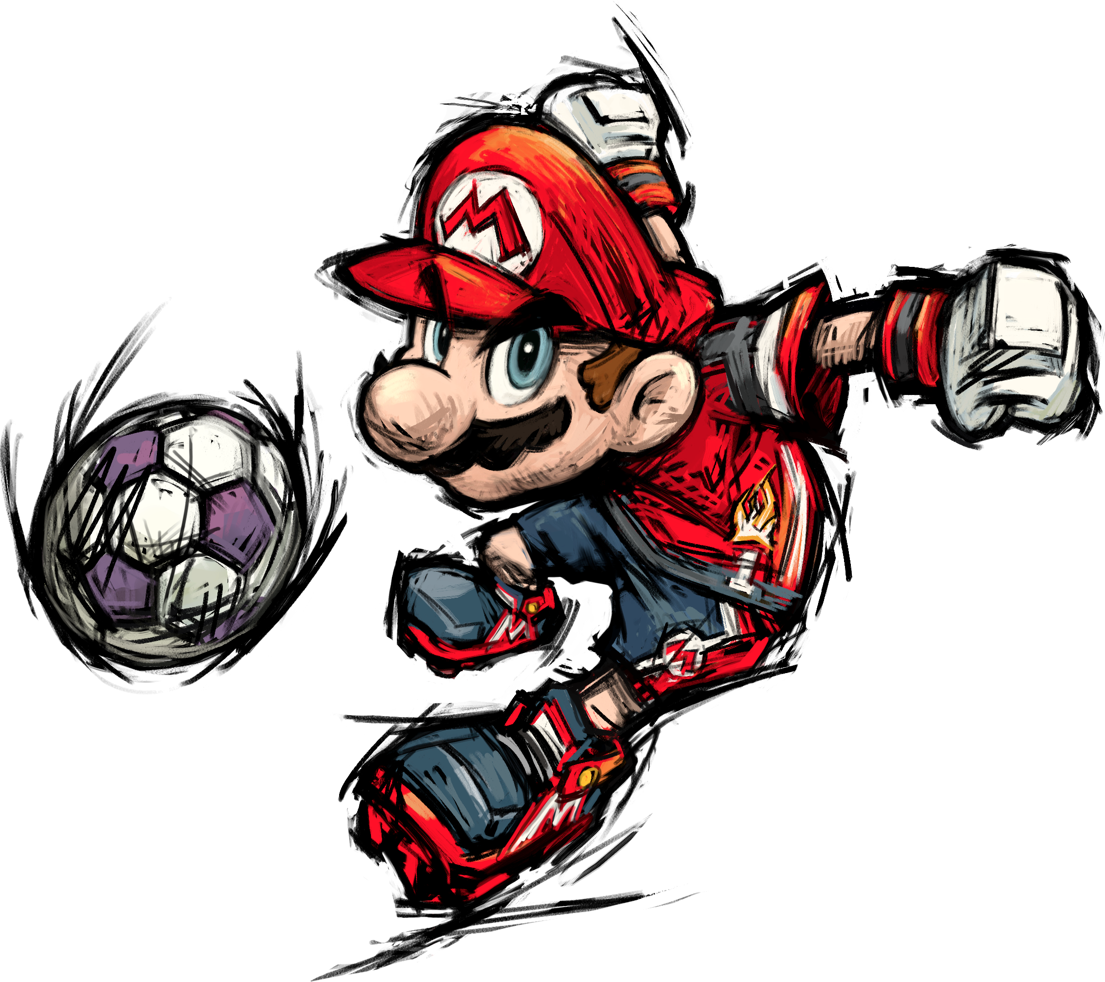 Mario Spikers/2, Mario Tennis Aces, Mario Party The - Mario Strikers Charged Mario (2261x2009)