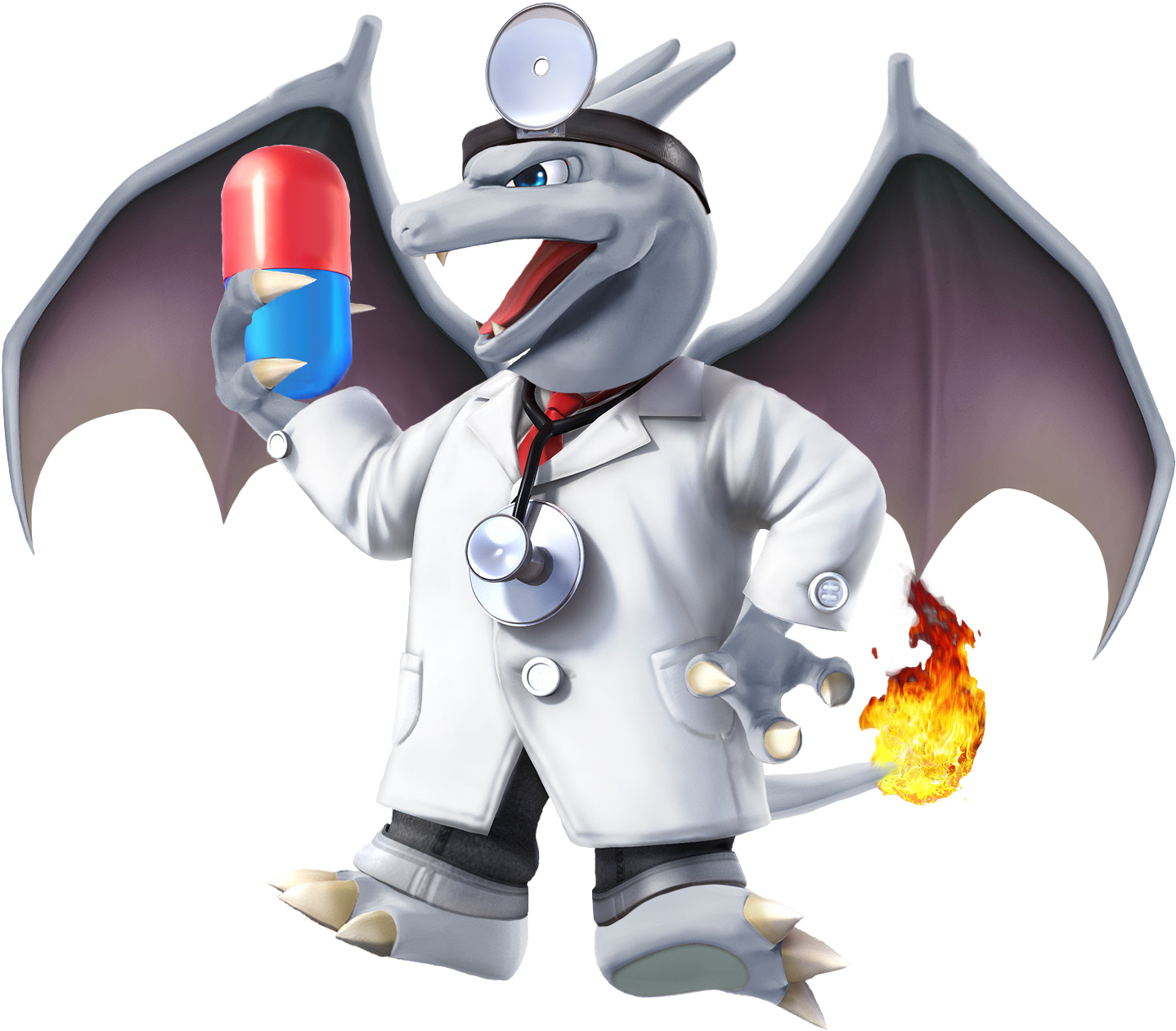 Super Smash Bros - White Charizard Smash 4 (1500x1296)