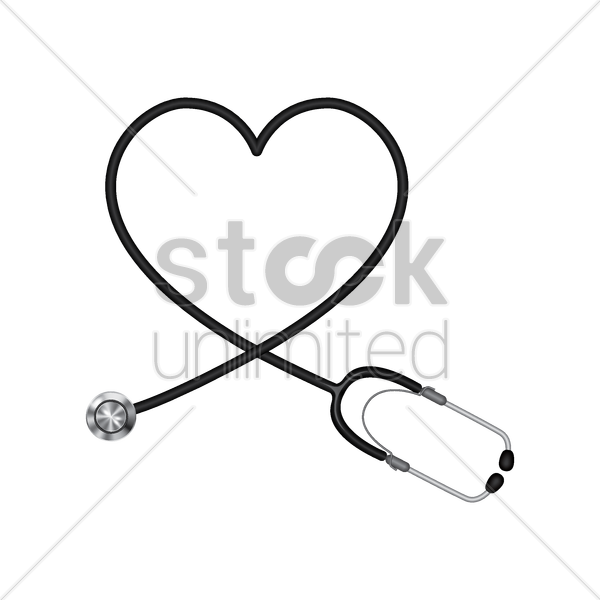Stethoscope With Heart Shape Vector Image - Vector Graphics (600x600)