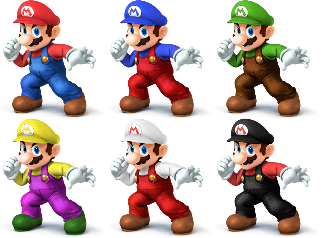 Mario Ssb4 Recolors By Shadowgarion - Smash Bros Mario Alternate Costumes.