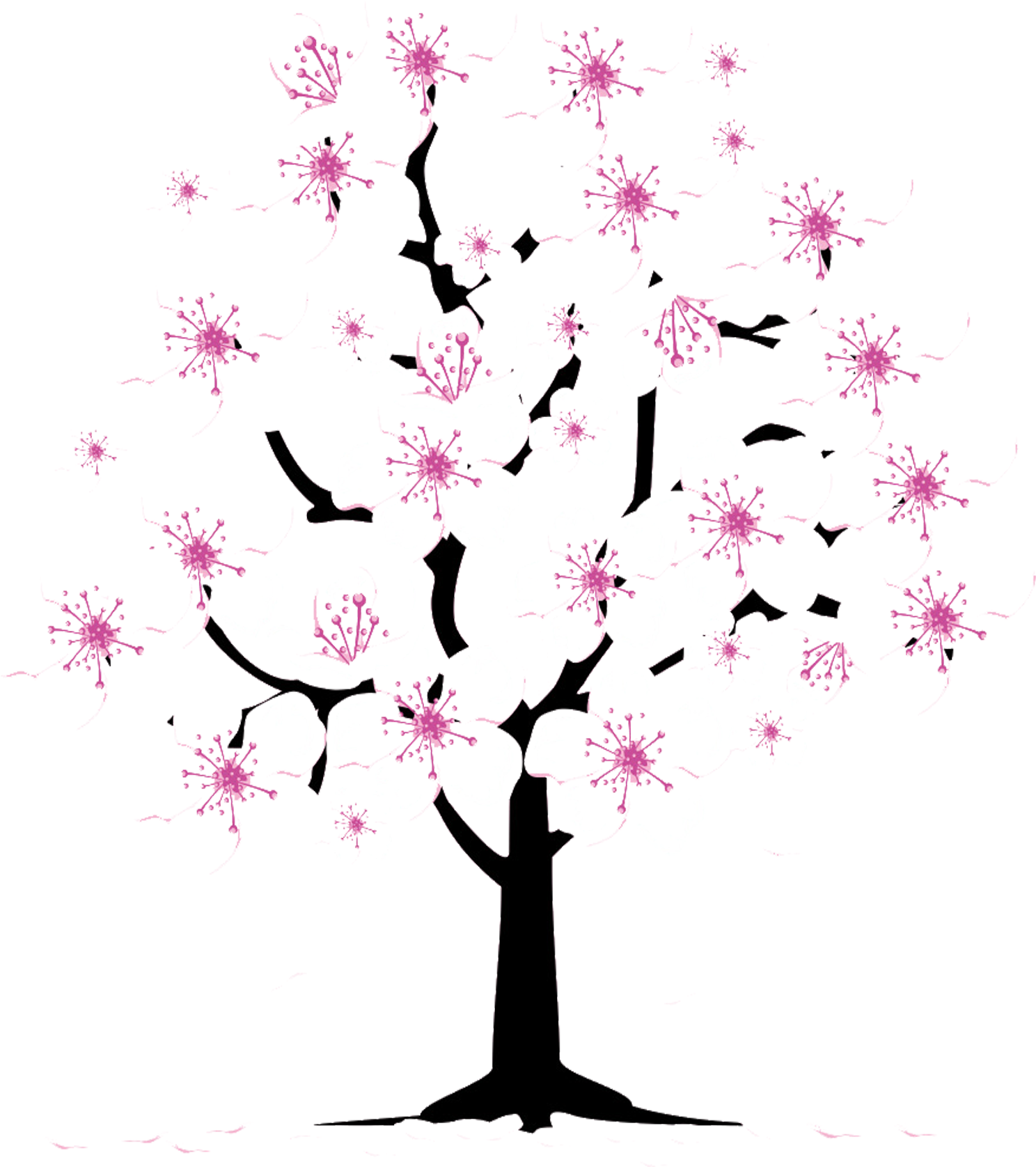 Cherry Blossom Tree Clip Art - Drawing Cherry Blossom Tree (2362x2363)