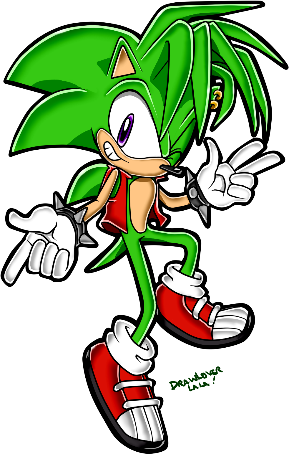 Manik The Hedgehog By Drawloverlala - Sonic The Hedgehog Green (1000x1600)