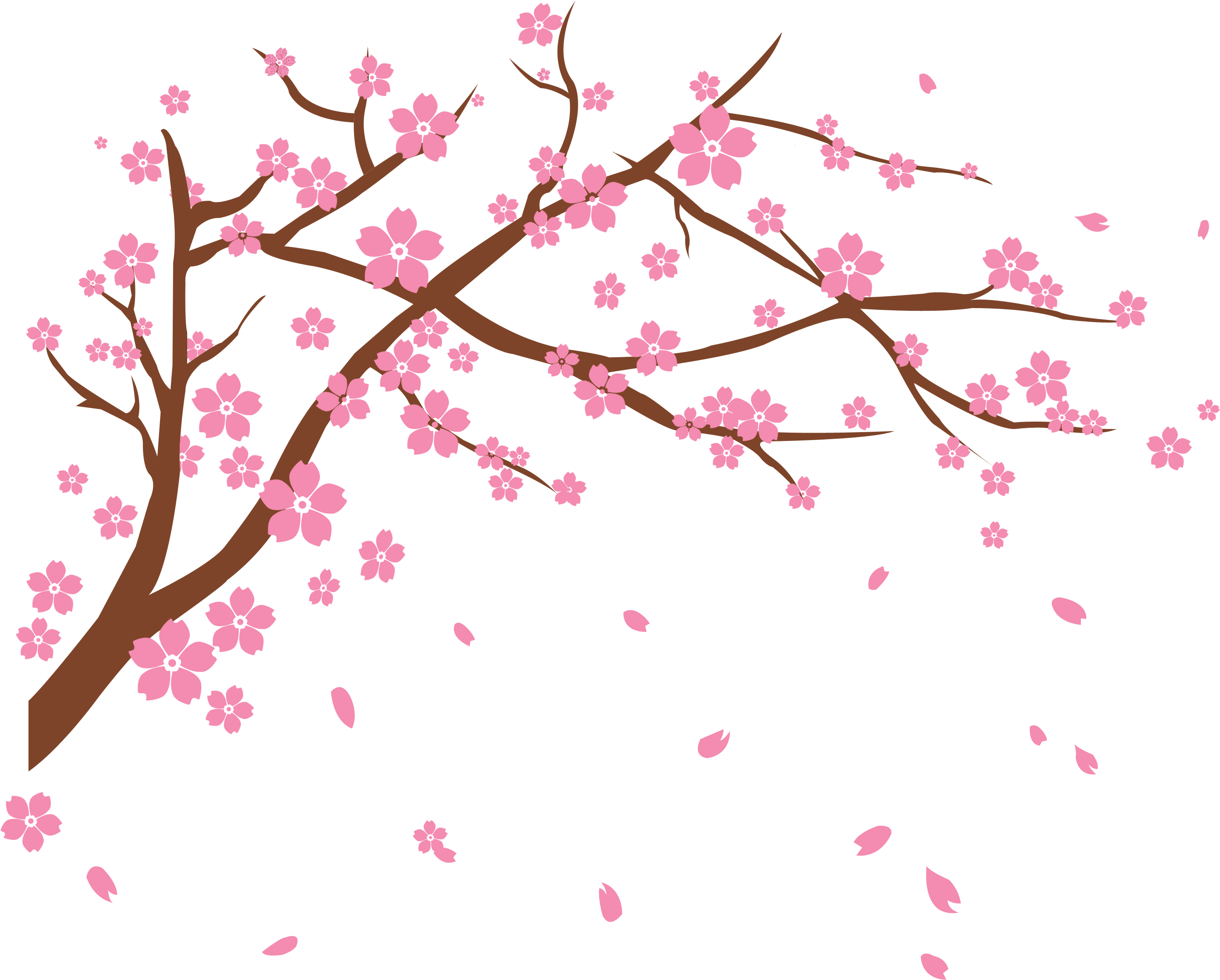 Cherry Blossom Clip Art - Cherry Blossoms Falling Transparent.