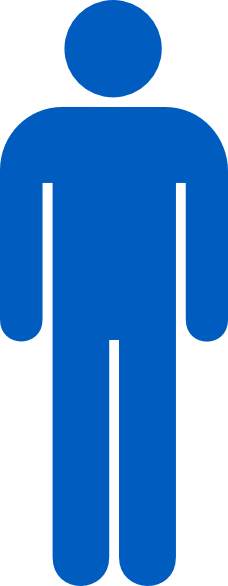 Blue Person Symbol - Blue Mens Bathroom Sign (228x586)