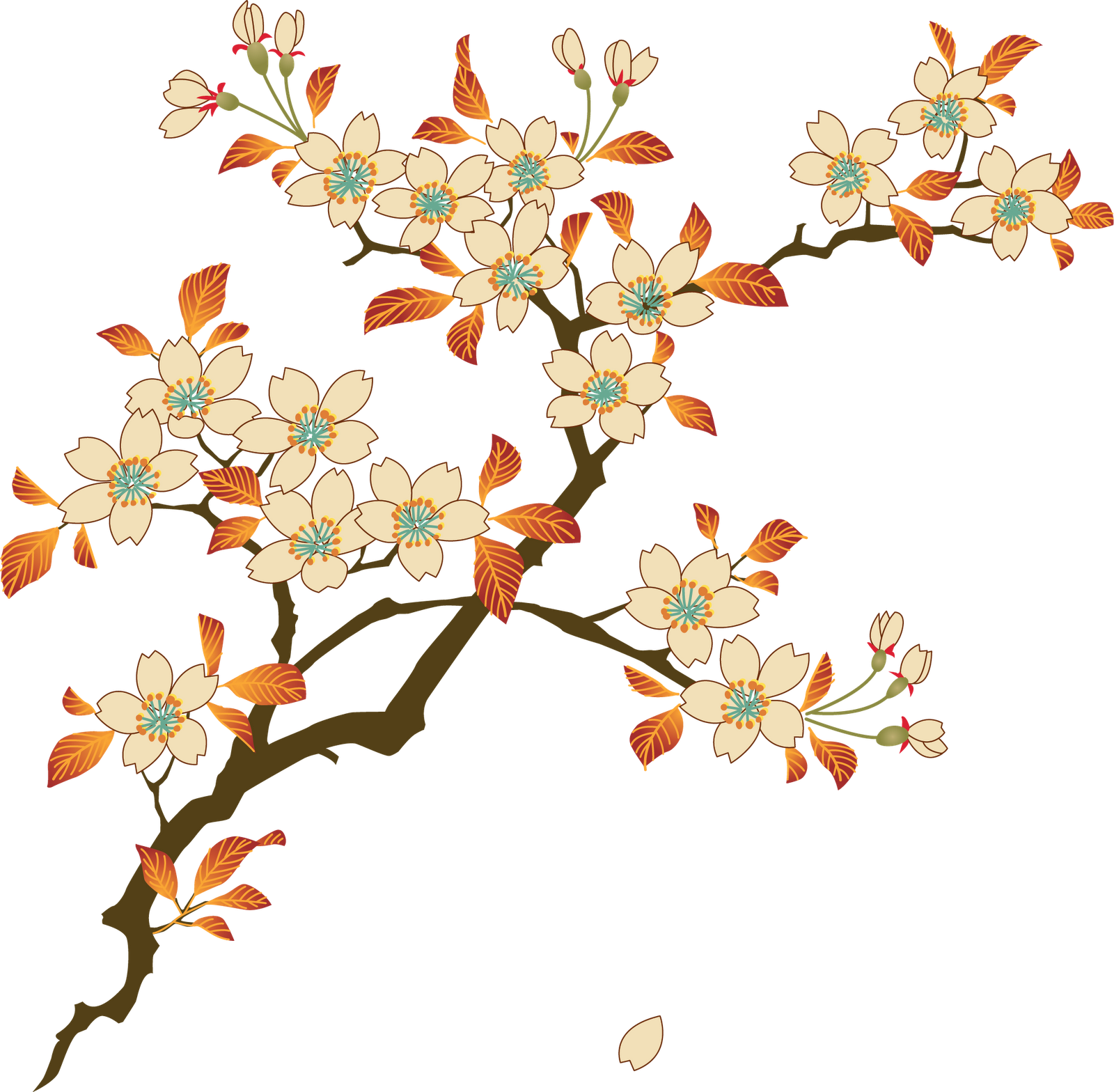 Radhe Krishna, Flower Tree, Plum, Places To Visit, - Floral Png (1600x1568)