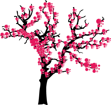 China - Cartoon Cherry Blossom Tree (374x356)