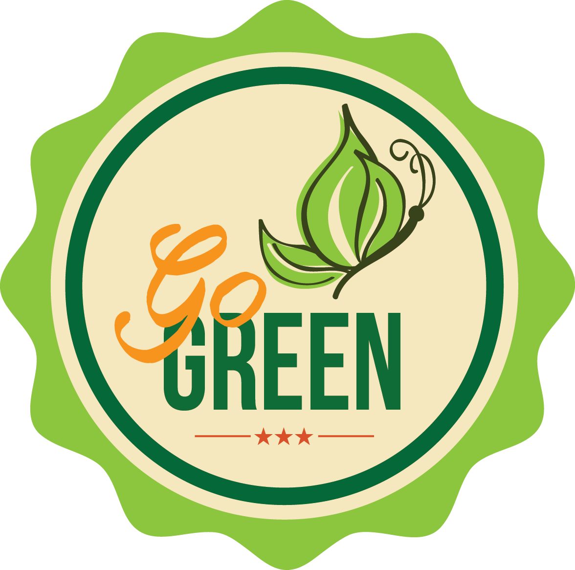 Go Green Environment Label - Go Green Environment Label (1176x1166)