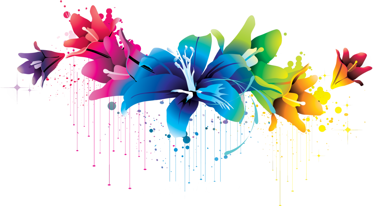 Colorful Flower Vector Clipart Png 02 By Briellefantasy - Flower Vector Png (1202x665)